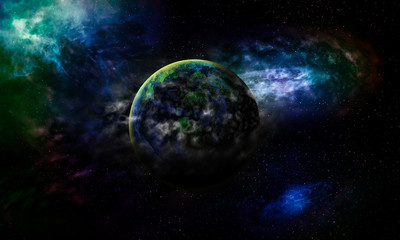Obraz na płótnie Canvas Science background astrological planet Earth is covered by gas b