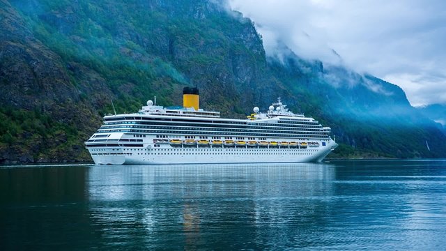 Cruise Ship, Cruise Liners On Hardanger fjorden, Norway