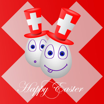 Festive card happy Easter for Switzerland 2