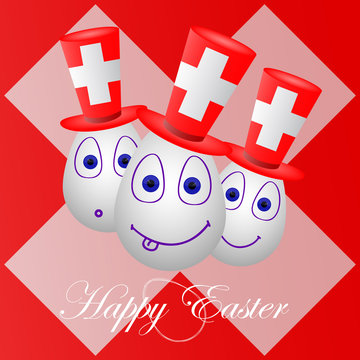 Festive card happy Easter for Switzerland 1