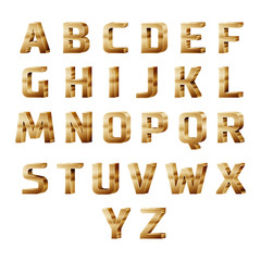 golden 3D alphabet