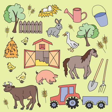 Doodle vector farm