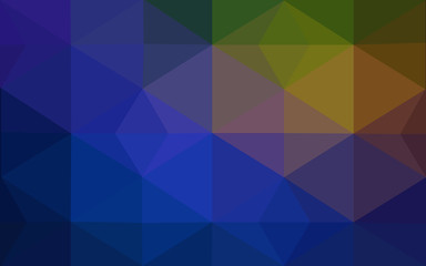 Fototapeta premium Multicolor dark blue, yellow, orange polygonal design pattern, which consist of triangles and gradient in origami style.