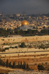 Fototapeta premium 黄金のモスク Old City of Jerusalem and its Walls