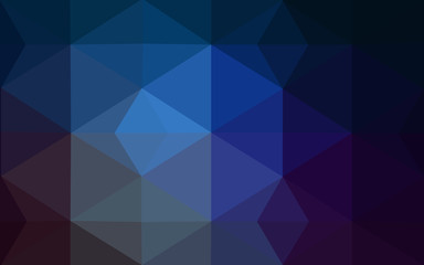 Multicolor dark blue, yellow, orange polygonal design pattern, which consist of triangles and gradient in origami style.