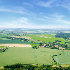 Fototapeta na wymiar Aerial view of farm fields in czech republic