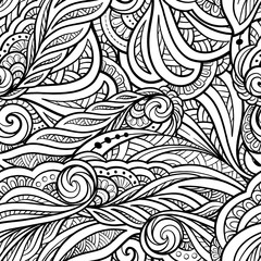 Fantasy decorative ornamental seamless pattern