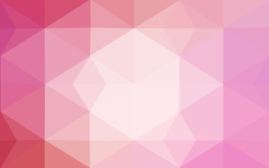 Pink polygonal design pattern, which consist of triangles and gradient in origami style.