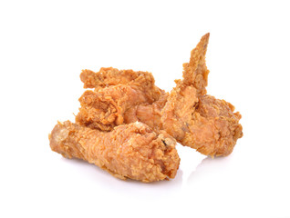 Fried chicken on white background