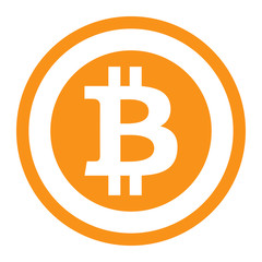 Bitcoin symbol in flat design. Vector illustration.