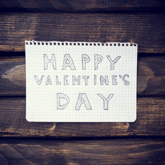 Note Happy Valentine's Day