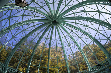 Arbor with gallery in Borjom-Kharagauli National Park. Borjomi, Georgia