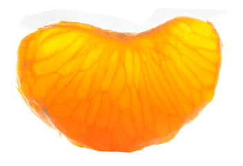 transparent isolated tangerine piece