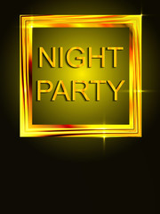 Night party. Vertical rectangle flyer for the night dancing. Gol