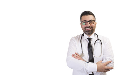 Fototapeta premium middle aged man doctor smiling 
