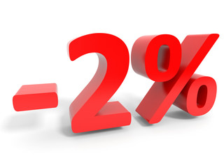 Discount 2 percent off sale.