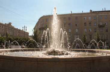 Fountain on Manezh Square.