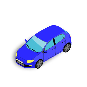 isometric 3D car. Vector illustration.