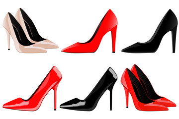 High-heeled shoes.