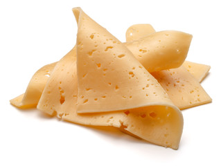 cheese slices isolated on white background cutout
