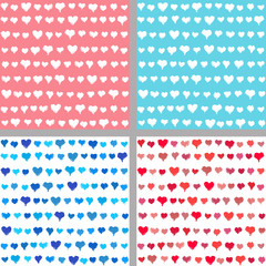 Valentine backgrounds from painted hearts