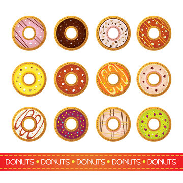 Icons for a donuts menu