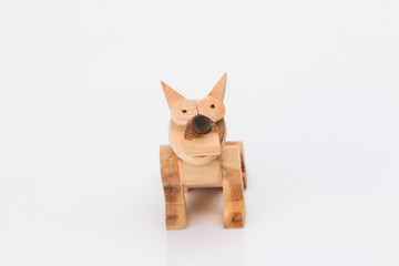 toy wooden dog two