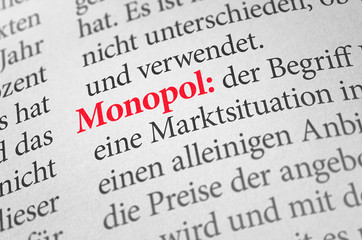 Wörterbuch mit dem Begriff Monopol