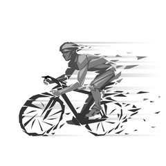 Geometric cyclist illustration