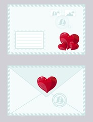 Envelope with heart, vector illustration