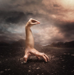 Strange human hand