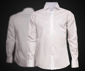 Luxury shirt on dark background. Businessman clothes