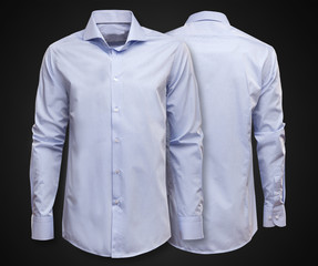 Luxury shirt on dark background. Businessman clothes