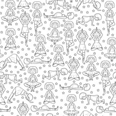 Seamless pregnant yoga background