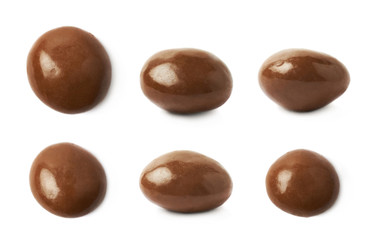 Chocolate glazed nut candy isolated