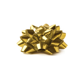 Decorational ribbon gift bow isolated