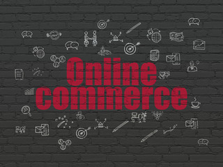 Finance concept: Online Commerce on wall background
