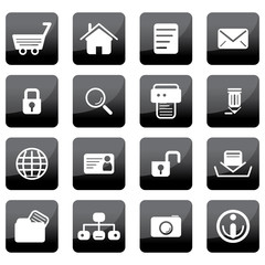 Glossy Black Web Icons
