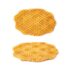 Flat cheese cookie isolated