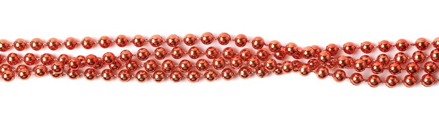 Line of beads garland thread isolated