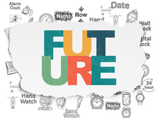 Timeline concept: Future on Torn Paper background