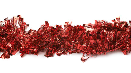 Line of a tinsel garland isolated