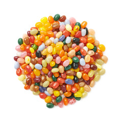 Big pile of jelly beans isolated