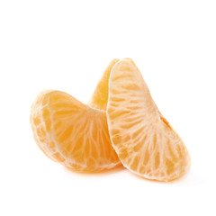 Multiple tangerine slices isolated