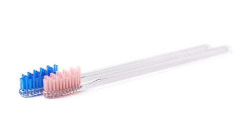 Composition of two toothbrushes