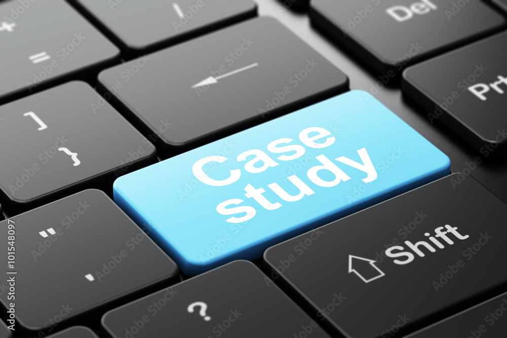 Poster education concept: case study on computer keyboard background