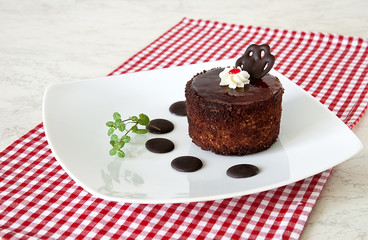 Brown pastry with decor