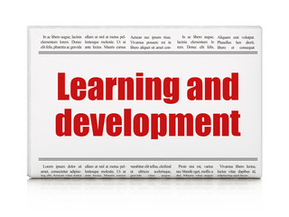 Learning concept: newspaper headline Learning And Development