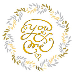 Hand drawn typography card. Valentine love card