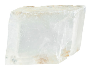 transparent iceland spar mineral stone isolated